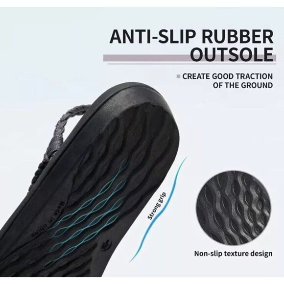 MEGNYA Comfort Sandals Planter Fasciitis Walking Arch Heel Support 11 / 42 Gray - Picture 8 of 13